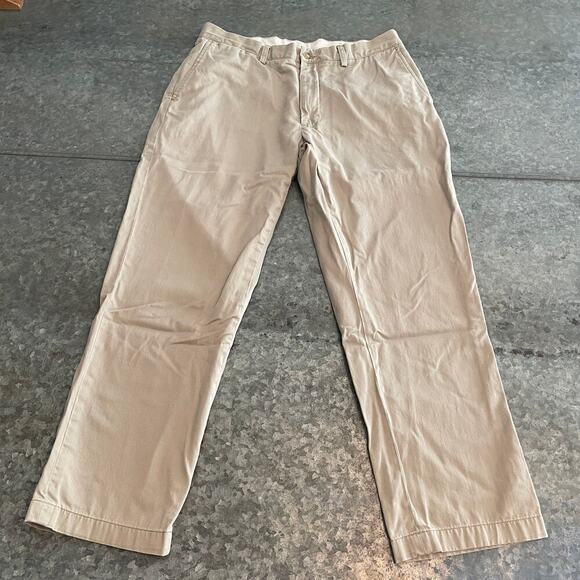 Polo Ralph Lauren Classic Fit Khaki Twill Chino Pants Mens 34 Tan Cotton Work - Picture 1 of 13